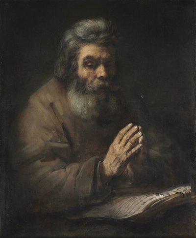 An Elderly Man in Prayer by Follower of Rembrandt